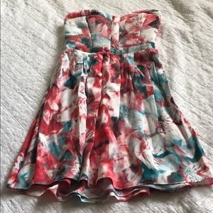 Parker strapless floral dress